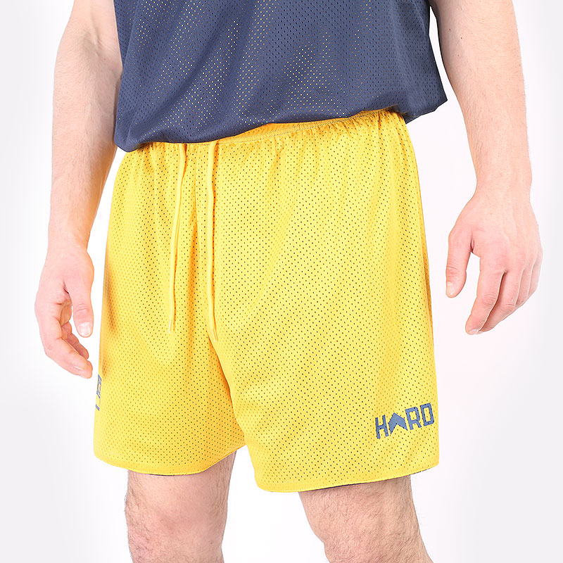 мужские синие двухсторонние шорты Hard Unifrom 22-2 navy/yellow - цена, описание, фото 2